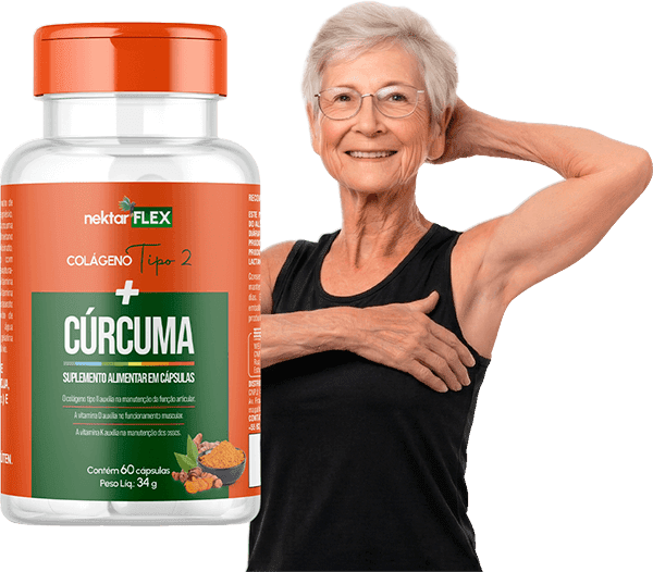Modelo segurando Nektar Flex - Saúde depois dos 40